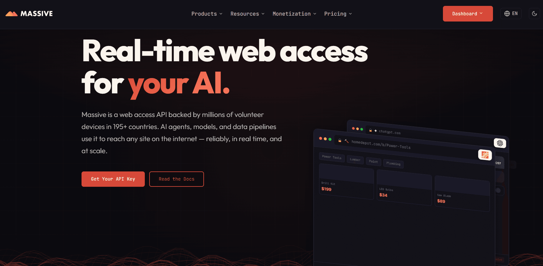 Massive homepage